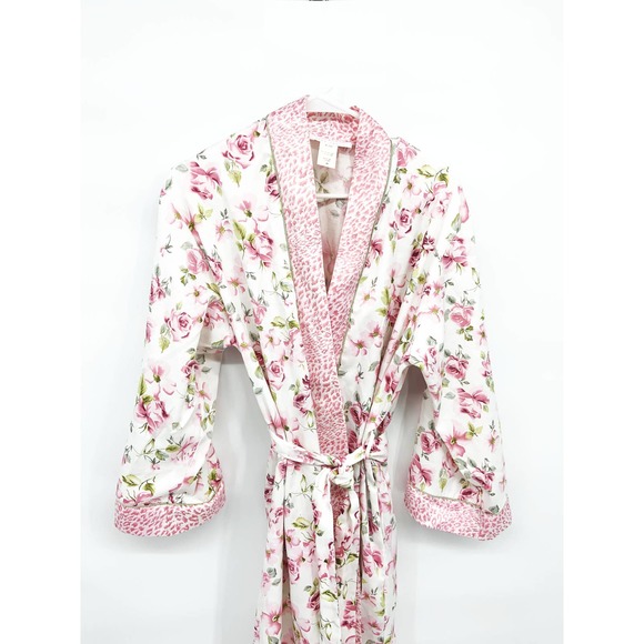 Oscar Dela Renta Pink Label Silky Kimono Robe Multicolor Size M - Picture 1 of 6